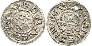 1 Dinar Bohemia Silver Bretislaus I, Duke of Bohemia (1005-1055)