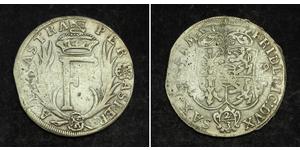  
 
  
 1679, Saxe-New-Gotha, Frederick I. Silver 2/3 Thaler (Gulden) Coin. VF 
  
 Mint year: 1679 Denomination: 2/3 Thaler Reference: Davenport 856, Steguweit 66, KM-87.  Condition: Areas of we ...