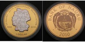 NAURU 1 Dollar 2010 Prooflike - Reunification - 3003 