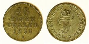 MECKLENBURG SCHWERIN 1/48 Thaler 1855 A - Silver - Friedrich Franz II. - 3087