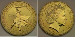 NEW ZEALAND 50 Cents 2006 - Alu-Bronze - Chronicles of Narnia / Peter - UNC - 2*