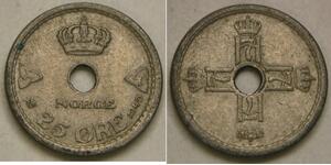 NORWAY 25 Ore 1949 - Copper-Nickel - Haakon VII. - XF - 2578 *