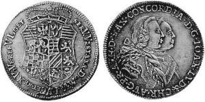 2/3 Thaler Anhalt-Zerbst  (1544 - 1796) Argent John Louis II, Prince of Anhalt-Zerbst (1688 – 1746)