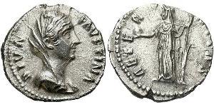 1 Денарий Римская империя (27BC-395) Серебро Фаустина Старшая(105-141)