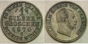PRUSSIA (Germany) 1 Groschen 1870 C - Billon 0.22 - Wilhelm I. - aUNC - 2688 *