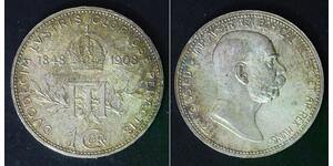 AUSTRIA 1 Corona ND(1908) - Silver 0.835 - 60th Ann. of Reign - XF/aUNC - 3007