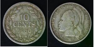 LIBERIA 10 Cents 1960 - Silver 0.900 - 4645