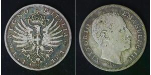 ITALY 1 Lira 1901 R - Silver 0.835 - Vittorio Emanuele III. - VF- - 786