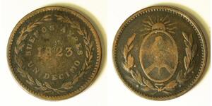 ARGENTINA (Buenos Aires Province) 1 Decimo 1823 - Copper - 932