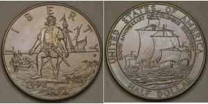 USA Half Dollar 1992 D - Columbus Voyage 500th Anniversary - UNC - 2754 *