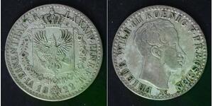 PRUSSIA 1/6 Thaler 1822 A - Silver 0.521 - Friedrich Wilhelm III. - 481