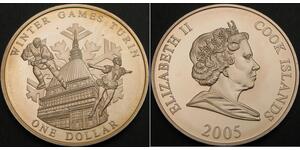 COOK ISLANDS 1 Dollar 2005 - Winter Games Turin - UNC - 1320 