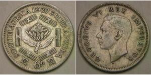 SOUTH AFRICA 6 Pence 1937 - Silver 0.8 - George VI. - VF+ - 1739 *