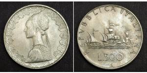 
   1966, Italy (Republic). Beautiful Silver 500 Lire Coin. Lustre AU-UNC!  Mint Year: 1966 Reference: KM-98. Mint Place: Rome (R)   Denominations: 500 Lire (3pcs)    Condition: A nice lustre AU ...