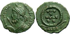  AE3 / 1 Фолліс Римська імперія (27BC-395) Бронза Юліан II  (331-363)