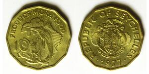 SEYCHELLES 10 Cents 1977 - Nickel/Brass - F.A.O. - aUNC - 2243