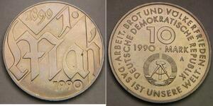 GERMANY (East - DDR) 10 Mark 1990 A - International Labour Day - aUNC - 271 *