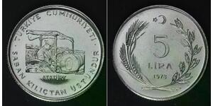 TURKEY 5 Lira 1978 - Stainless Steel - F.A.O. - aUNC - 4322