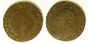FRANCE 12 Deniers 1792 D - Bronze - Louis XVI. - 3443