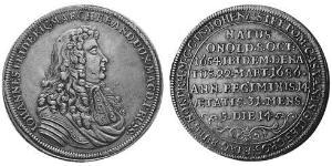 1 Thaler Fürstentum Ansbach (1398–1792) Silber Johann Friedrich (Brandenburg-Ansbach)(1654 – 1686)