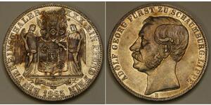 SCHAUMBURG LIPPE (Germany) 1 Thaler 1865 B - Silver 0.9 - Adolf I. - VF/XF -141*