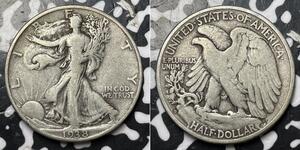1938 U.S. Walking Liberty 50 Cents 1/2 Half Dollar Lot#A5865 Silver! Key Date!