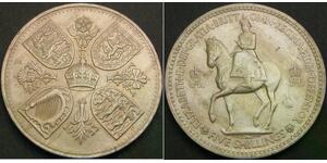 GREAT BRITAIN 5 Shillings 1953 - Coronation - XF - 2084 