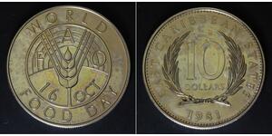 EAST CARIBBEAN STATES 10 Dollars 1981 - F.A.O. - Elizabeth II. - aUNC - 3342