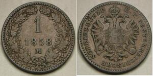 AUSTRIA 1 Kreuzer 1858 M - Copper - Franz Joseph - VF/XF - 2005 *