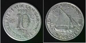 FRANCE (Toulouse) 10 Centimes 1922 - Aluminum - Departement De La Garonne - 3848