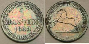 HANNOVER (German Kingdom) 1 Groschen 1861 B - Billon - George V. - VF - 853 *