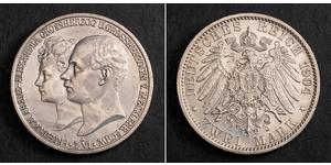  
  1904, Mecklenburg-Schwerin (Grand Duchy) Silver 2 Mark 