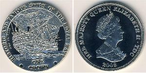 1 Krone 特里斯坦-达库尼亚 镍/銅 伊丽莎白二世 (1926-2022)