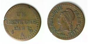 FRANCE 1 Centime LAN 7 (1798-99)A - Bronze - 4174