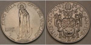VATICAN 1 Lira 1933 - Nickel - Jubilee - Pope Pius XI. - aUNC - 4236 *