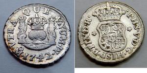 Mexico - 1742 M - Silver 1/2 Real - KM# 66
