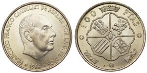 Spain - 100 Pesetas 1966 (66) - Francisco Franco, Silver