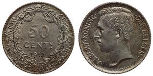 Belgium - 50 Centimes 1912 - Albert I - Silver, Dutch tekst