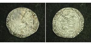 
 
  
 1503, Vitican, Pope Alexander VI (Rodrigo Borgia). Silver Grosso Coin. VF 
  
  Mint Place: Rome Denomination: Grosso Mint Period: 1492-1503 Condition: Weakly struck obverswe, minor clipp ...