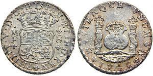 8 Реал Нова Іспанія (1519 - 1821) Срібло Філіп V король Іспанії  (1683-1746)