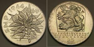 25 Krone Checoslovaquia  (1918-1992) Plata 