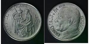 VATICAN 100 Lire 1981 / III - Stainless Steel - Pope John Paul II. - aUNC - 4005