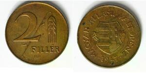 HUNGARY 2 Filler 1947 - Bronze - XF - 4357