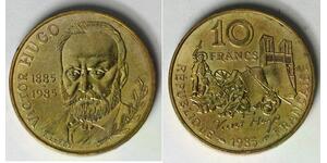 FRANCE 10 Francs 1985 - Nickel/Bronze - Death of Victor Hugo - aUNC - 3849