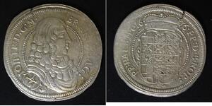 BRANDENBURG ANSBACH 1/6 Thaler 1676 - Silver - Johann Friedrich - 3847