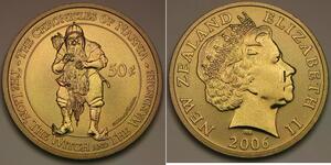NEW ZEALAND 50 Cents 2006 - Al-Ae - Chronicles of Narnia / Ginarrbrik - UNC - 5*