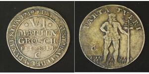 BRUNSWICK WOLFENBUTTEL 6 Mariengroschen 1719 C - Silver - August Wilhelm - 3660