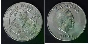 ZAMBIA 20 Ngwee 1981 - Copper/Nickel - F.A.O. - aUNC - 4001
