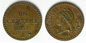 FRANCE 1 Centime 1851 A - Bronze - VF - 3891