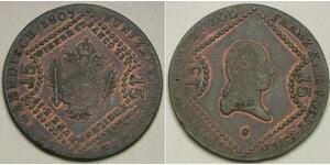 AUSTRIA (Empire) 15 Kreuzer 1807 S - Copper - Franz II. - XF- - 3463 *